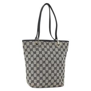 GUCCI GG Canvas Tote Bag Navy Gold 002 1099 2404 Auth 158475